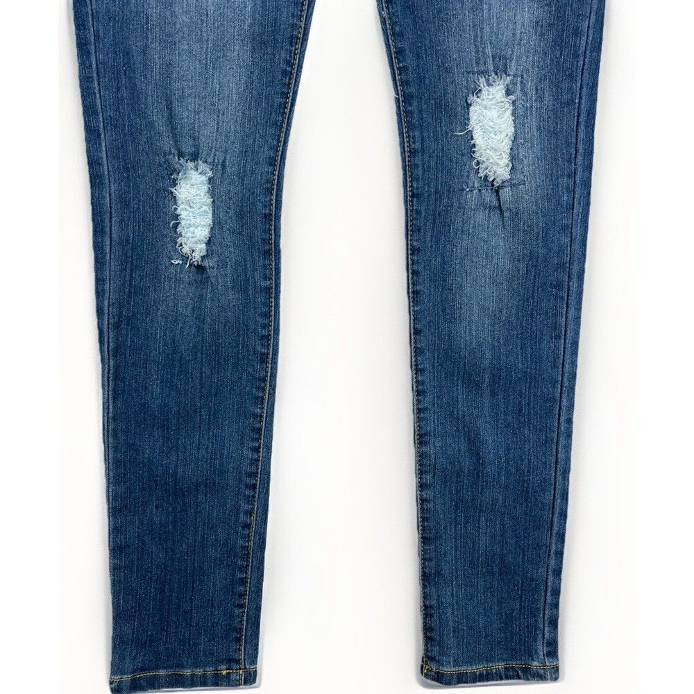 Betsey Johnson Embroidered Floral Skinny Jeans Distressed Women’s Size 14‎ - Picture 6 of 10